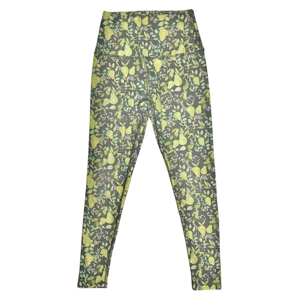 BEYOND YOGA Pear Print Softmark High-Waisted Leggings Green/Gray Size S